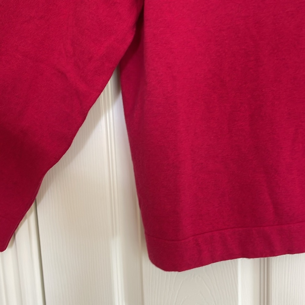NWT J. Crew Teddie Sweater Cotton-Wool Magenta Scoop-Neck Longsleeve Women's 3X - Picture 6 of 9